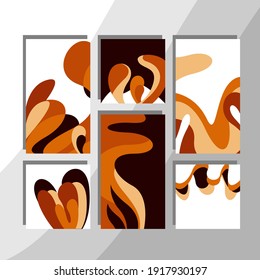 Set a caramel abstract design, suitable for various purposes, book covers, food social posts, wall poster displays, business needs such as business cards, flyers and more. Editable vector.