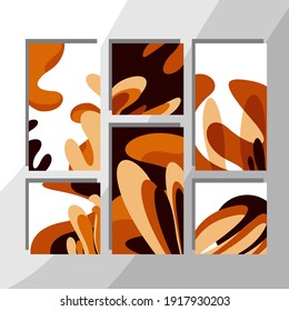 Set a caramel abstract design, suitable for various purposes, book covers, food social posts, wall poster displays, business needs such as business cards, flyers and more. Editable vector.