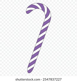 A set of caramel cane icons. Candy. Festive caramel in the shape of a cane. Vector illustration isolated on a white background for design and web. eps 10.