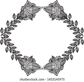 Set of card with beautiful wreath frame, wallpaper modern. Vector