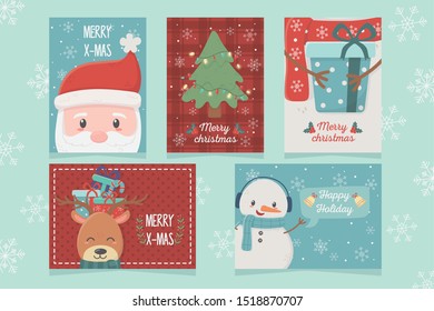 set of card celebration happy christmas