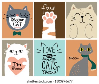 set card cute cat 