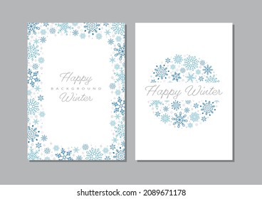 Set of Card Design with Snowflake Illustrations