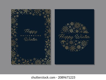 Set of Card Design with Snowflake Illustrations