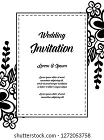 Set of card with flower hand draw vector illustration