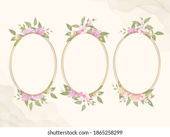 Set of card with flower Lily and Rose, leaves. Wedding ornament concept. Floral poster, invite. Vector decorative greeting card or invitation design background