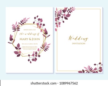 Set of card with flower rose, leaves. Wedding ornament concept. Floral poster, invite. Vector decorative greeting card or invitation design background. Wedding invitation, baby shower, menu, flyer.