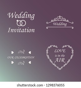 Set of card with flower rose, leaves. Wedding ornament concept. Floral poster, invite. Vector decorative greeting card or invitation design background