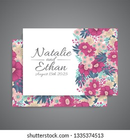 Set of card with flower rose, leaves. Wedding ornament concept. Floral poster, invite.