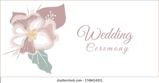 Set of card with flower rose, leaves. Wedding ornament concept. Floral poster, invite. Vector decorative greeting card or invitation design background