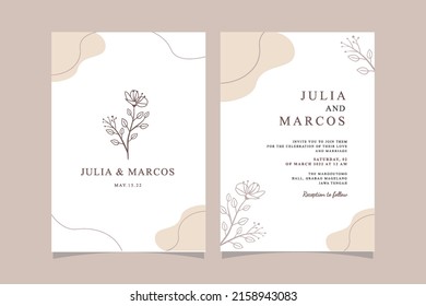 Set of card with flower rose and leaves. Wedding ornament concept. Floral poster invitation. Vector decorative greeting card or invitation design background