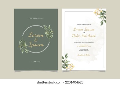 Set of card with flower rose and leaves. Wedding ornament concept. Floral poster invitation. Vector decorative greeting card or invitation design background