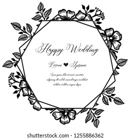 Set of card with flower wedding ornament concept vector