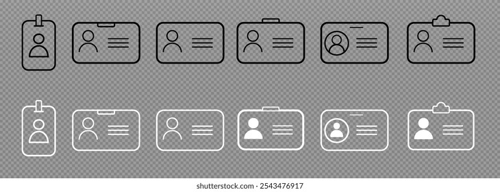 Establecer iconos de tarjeta. Tarjeta de identificación. Tarjetas bancarias. Imagen vectorial