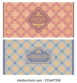 Set of card in retro style. Great for invitations and greeting cards.