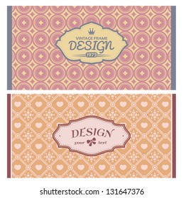 Set of card in retro style. Great for invitations and greeting cards.