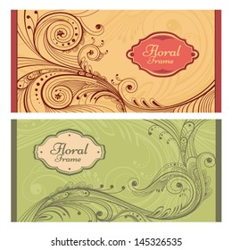 Set of card in retro style. Great for invitations and greeting cards.