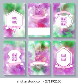 Set card Save The Date templates. For party, birthday cards, invitations.