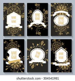 Set card Save The Date templates. For party, birthday cards, invitations.