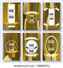 Set card Save The Date templates. For party, birthday cards, invitations.