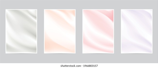 Satz Karte mit seidenem Hintergrund. 5x7 Einladungskartenhintergrund Vorlagensammlung.violetter, roter, orangefarbener und grauer Stoffhintergrund.  Raffiniert und elegant mit hellfarbenem Satin-Hintergrund.