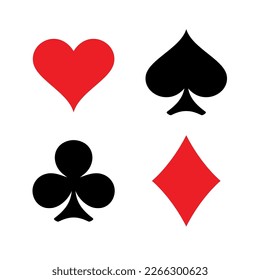 A set of card suits. A symbol of a deck of playing cards or gambling games (poker, bridge). Four card suits: spades, hearts, diamonds and clubs.