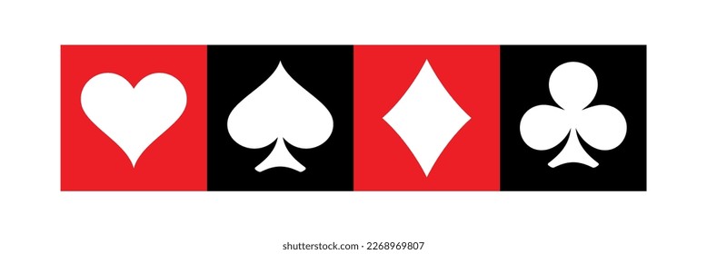 A set of card suits. A symbol of a deck of playing cards or gambling games (poker, bridge). Four card suits: spades, hearts, diamonds and clubs.