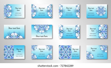 set card template with decorative mandala element.