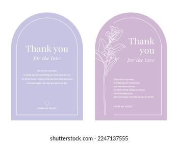 Set of card template design illustrations with romantic text related to love in trend, modern and simple style. Love letter letter design for couples.