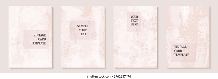 set of card template with textured paint brush stroke. Design for background, postcard, poster or brochure

