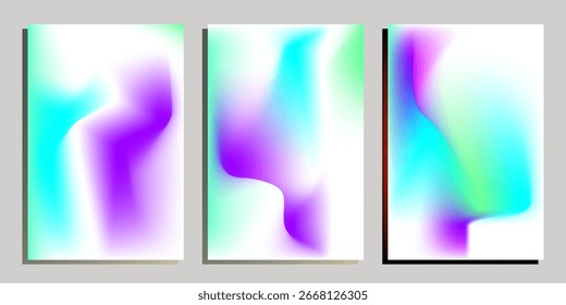 Set of card templates with abstract gradient background