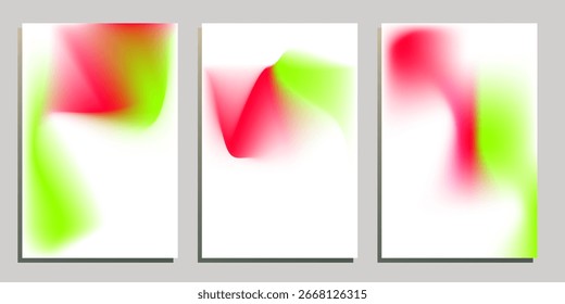 Set of card templates with abstract gradient background