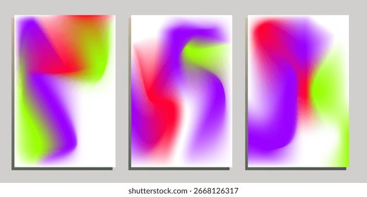 Conjunto de Plantillas de tarjeta con fondo de gradiente abstracto
