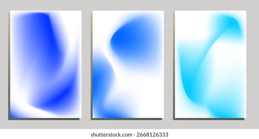 Set of card templates with abstract gradient background