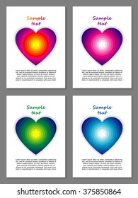 Set of card templates. For Valentine's day greeting cards