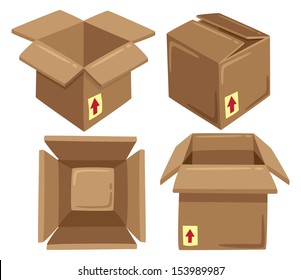 set of cardboard box