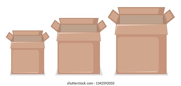 Set of cardboard box illustration