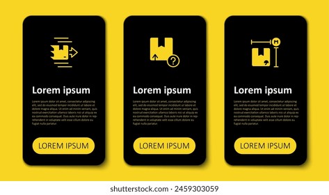 Set Cardboard box measurement, Carton cardboard and . Business infographic template. Vector