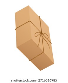 Conjunto de maquetas de caja de cartón de diferente tamaño. Aislado sobre fondo blanco. Imágenes de caja de embalaje de cartón de Vector.