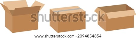Set of cardboard box mockups. IVector carton packaging box images.