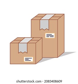 Set of cardboard boxes 3D to shipping Free Vector