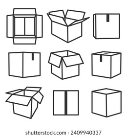 Set of cardboard boxes for shipping