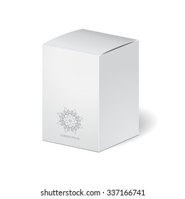 set of cardboard package isolated box on the white background. mock up, template. stock vector