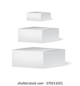 set of cardboard package isolated box. mock up, template. stock vector