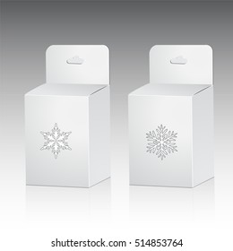 set of cardboard package. isolated box on the grey background. mock up, template. stock vector