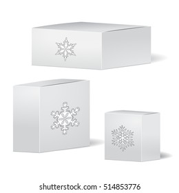 set of cardboard package. isolated box on the grey background. mock up, template. stock vector