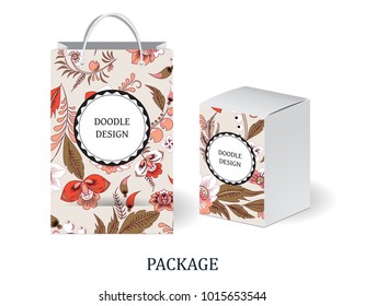 set of cardboard package  on the white background. mock up, template. stock vector