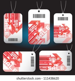 set of cardboard red arrow modern sales