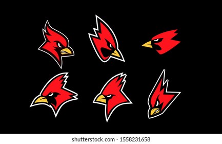 set of cardinal bird. logo icon design vector