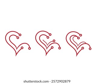 set of cardio medical logo, medical heart stethoscope logo, Vector illustration